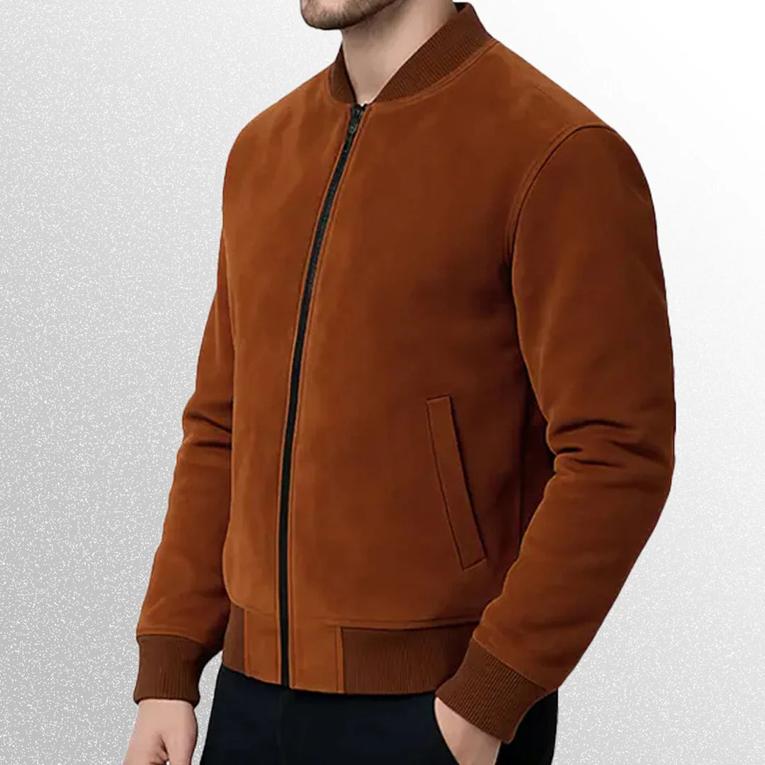 Bruce Willis Suede Bomber Jacket - Image 3