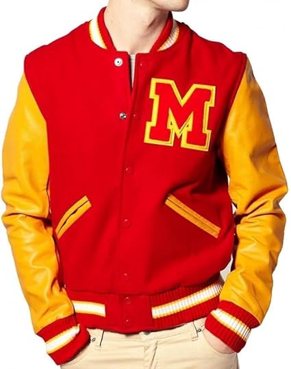 Red & Yellow Varsity Jacket - Letterman Style Inspired by Michael Jackson - Image 3