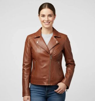 Womenâs Brown CafÃ© Racer Leather Jacket