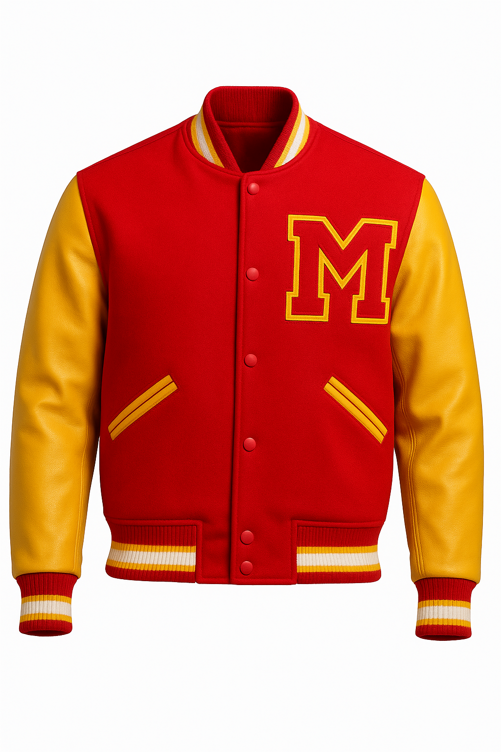 Red & Yellow Varsity Jacket - Letterman Style Inspired by Michael Jackson - Image 5